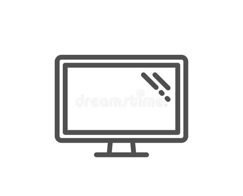 L Nea Icono Pantalla Y Dispositivo Del Monitor De Computadora