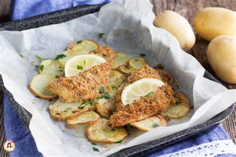 Filetti Di Platessa Al Forno Con Patate Secondo Piatto Panatura