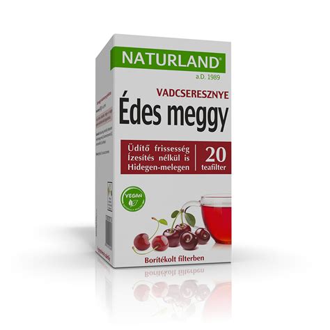 NATURLAND GYUMOLCSTEA EDES MEGGY VADCSER 20X2G PATIKATT Patika Egy