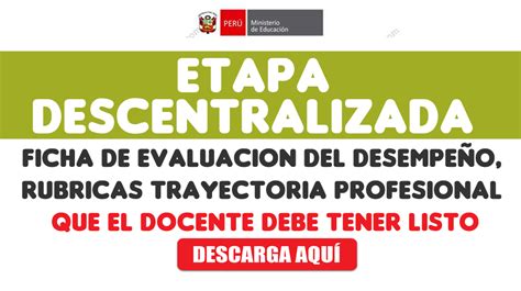 Ficha de Evaluación del Desempeño rúbricas trayectoria profesional que