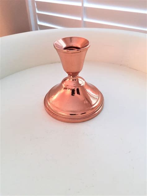 Vintage Copper Candle Holder Pedestal Base Etsy