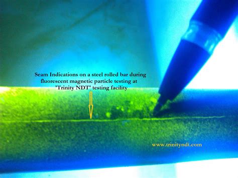 Magnetic Particle Testing Indications Using Fluorescent Magnetic Particle Equipment