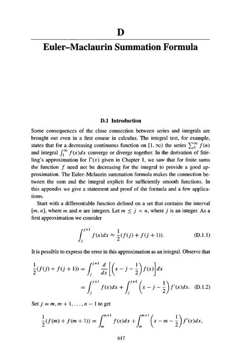 Eulermaclaurin Summation Formula D Special Functions