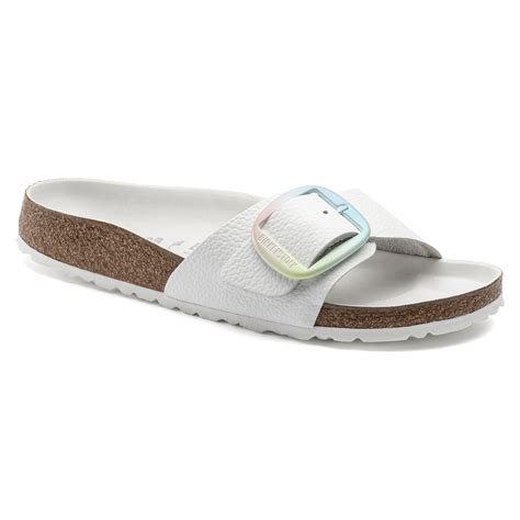 Madrid Big Buckle Natural Leather White Birkenstock