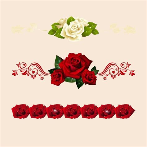 Rose Borders Flower Clipart Border Clip Art Floral Art Etsy Floral