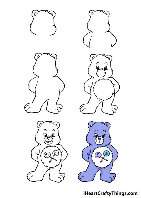 How To Draw A Care Bear A Step By Step Guide In 2024 Bear Sketch