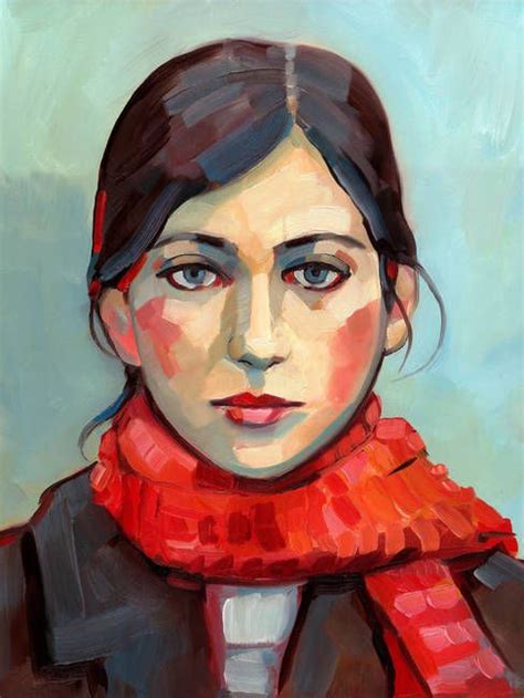 Girl With Red Scarf By Keelyart Figure Painting Painting Drawing