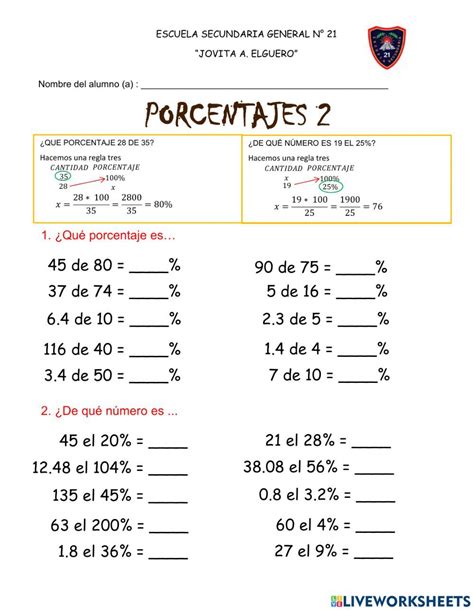 Porcentajes 2 Activity Teaching Math Math Lessons Guided Math