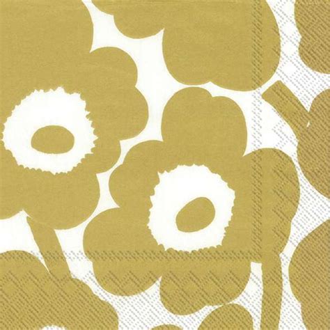 Marimekko Servietten Unikko white gold Jättefint