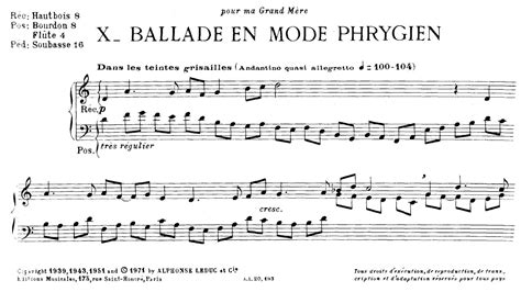 Alain Jehan Ballade En Mode Phrygien Pour Orgue Ou Piano Ja