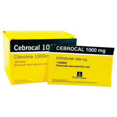 Cebrocal 1000 Mg Citicolina 1000 Mg Contiene 20 Sobres Granulados