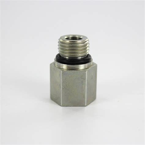 6 1 4 F5OG S Parker SAE Adapter 9 16 18 ORB Male X 1 4 NPT Female Steel