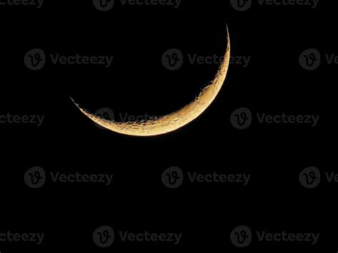 crescent moon in the dark sky 12724280 Stock Photo at Vecteezy