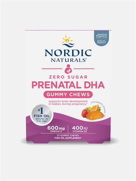 Zero Sugar Prenatal Dha Gummy Chews Gomas Nordic Naturals