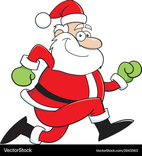 Cartoon Santa Claus Running Royalty Free Vector Image