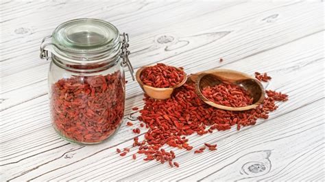 Premium Photo Dried Goji Aka Wolfberry Seeds Inside Glass Bottle