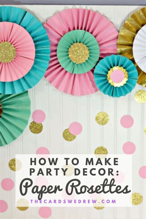 How To Make Party Decor Paper Rosettes With Gold Pink And Blue Paper