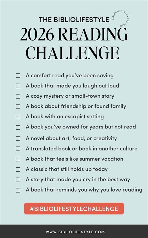 Join the 2026 BiblioLifestyle Reading Challenge Today!