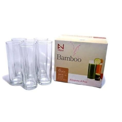 Jual Gelas Citinova Bamboo Gelas Air Kaca Ml Isi Pcs Shopee