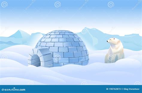 Igloo in the North. Housing in the North. Bear Have an Igloo. Northern ...