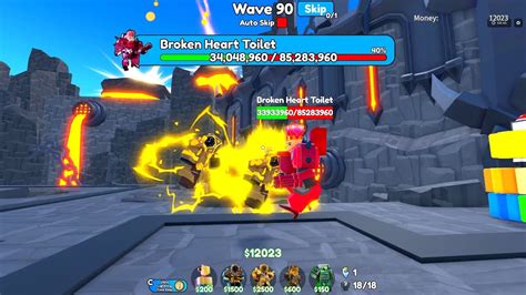 Roblox TTD Endless Mode Golden Future Large Clockman Vs Wave 90 Boss