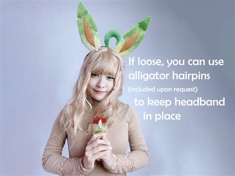 Leafeon Ears Tail Pokemon Headband For Costume Cosplay Etsy