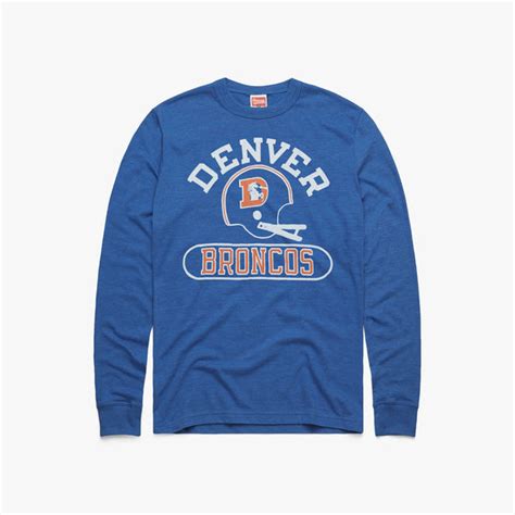 Denver Broncos Throwback Helmet Long Sleeve Tee | Retro NFL Shirt – HOMAGE