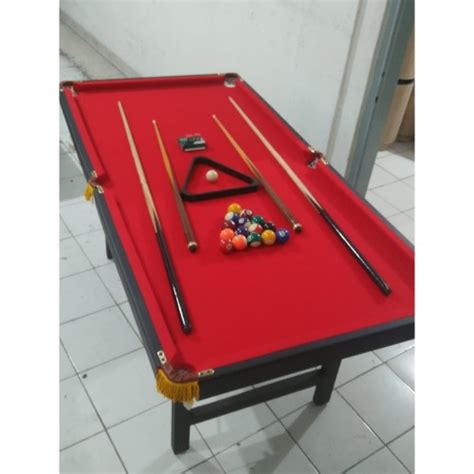 Jual Meja Billiard Pool Table Lipat 6 Feet Merah Kota Tangerang