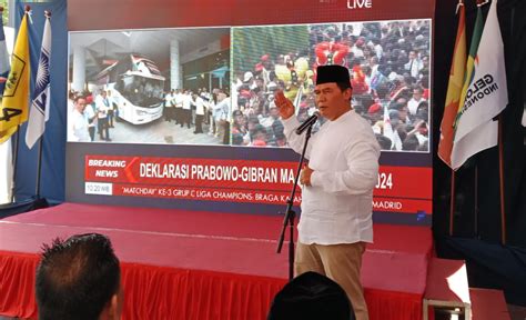 Serunya Nobar Pendaftaran Bacapres Dan Bacawapres Prabowo Gibran Di