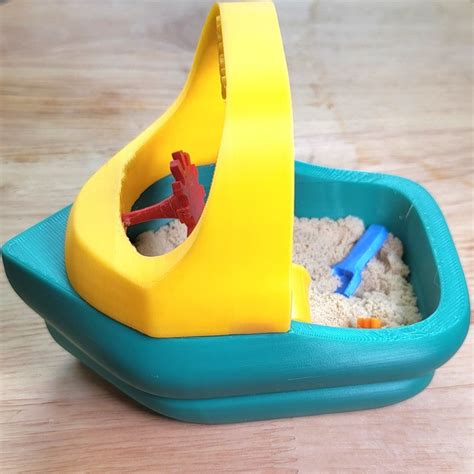 Mini Tuggy Boat Sandbox With Lid 4 Toys And Kinetic Sand Perfect For Relaxation Work Desk