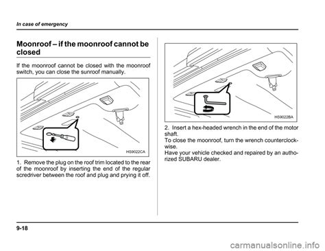 Sunroof Subaru Forester Sg G Owners Manual Pages