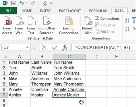 How To Combine First And Last Names Into One Cell In Excel Solve