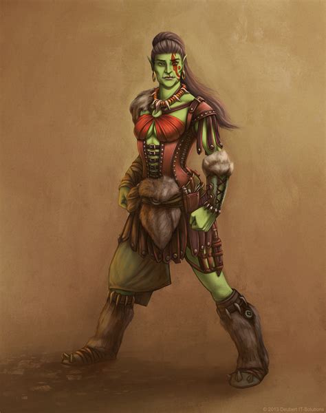 Orc Female Leather Worker By Nikolayasparuhov On Deviantart Medieval Fantasy Characters