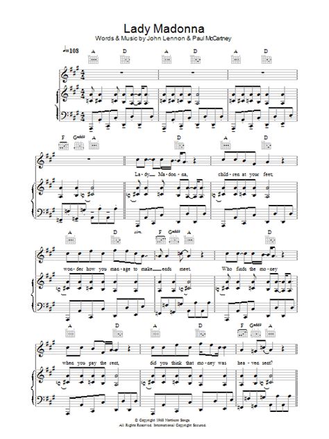 Lady Madonna Sheet Music Direct