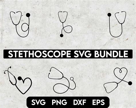 Stethoscope Svg Bundle Heart Stethoscope Svg Stethoscope Etsy