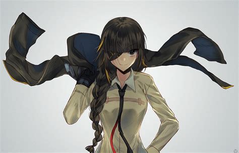 Anthropomorphism Black Hair Braids Eyepatch Girls Frontline Gradient