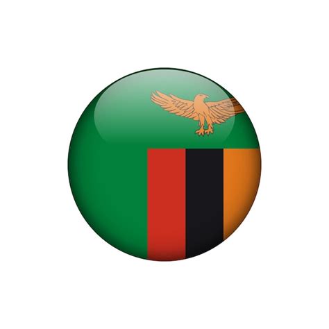 Premium Vector Zambia Flag Circle Button Vector Template