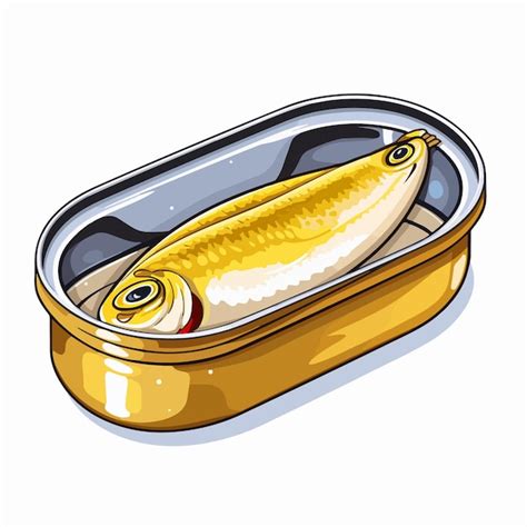 Isolated Sardine Can Illustration For Food Packaging Design Premium