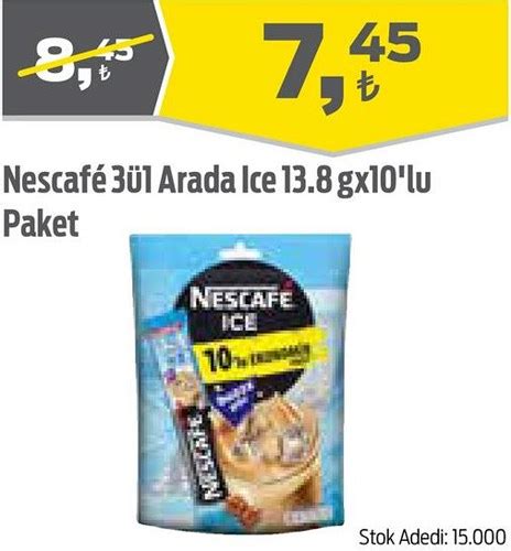 Nescafe 3ü1 Arada Ice 13 8gx10 lu Paket İndirimde Market