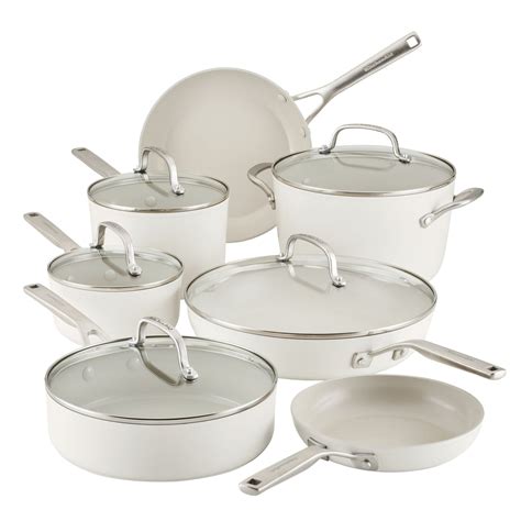 Kitchenaid 12pc Hard Anodized Ceramic Cookware Set White Meyer Canada