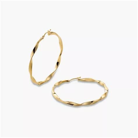 18ct Yellow Gold Twist Hoop Earrings Earrings Cerrone Jewellers