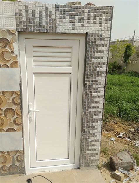 Polished White Upvc Bathroom Door Design Pattern Standard At Rs