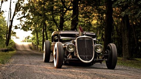 Classic Black Vehicle Car Hot Rod Hd Wallpaper Wallpaper Flare