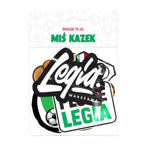 Naklejki Miś Kazek Junior 10 szt Legia Warszawa FanStore