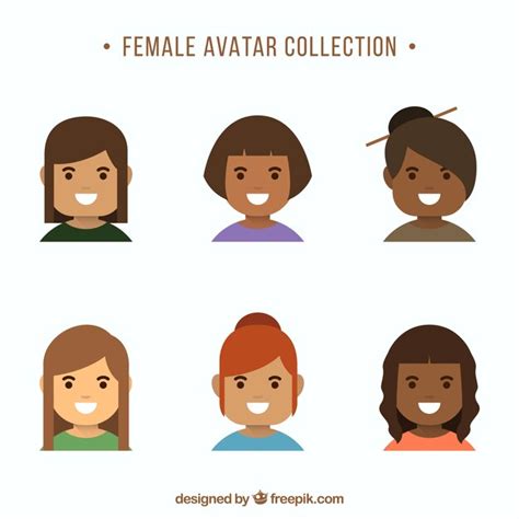 Free Vector Set Of Smiley Women Avatars