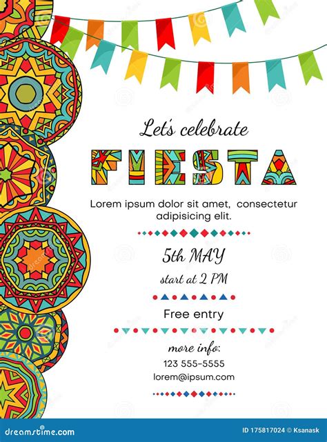 Lets Celebrate Fiesta Announcing Poster Template With Festive