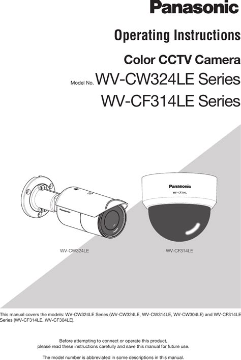 Panasonic Wv Cf L Operating Instructions