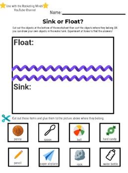 Sink Or Float Sorting Worksheet By Rocketing Minds Tpt