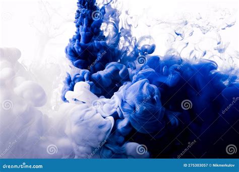 Blue Ink Drop In Water Abstract Background Stock Illustration