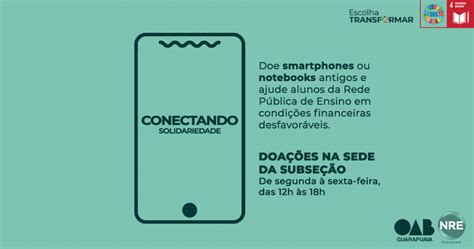 Subseção integra campanha que incentiva doação de smartphones e